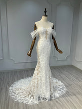 Ostty Floral Lace Off-Shoulder Wedding Dress with Illusion Sleeves OST-LV006-25 (Wholesale)